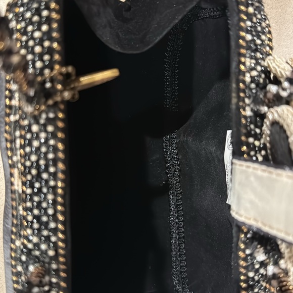 Mary Frances Black Rose Beaded Embellished Handbag Evening Bag beautiful - Picture 6 of 10